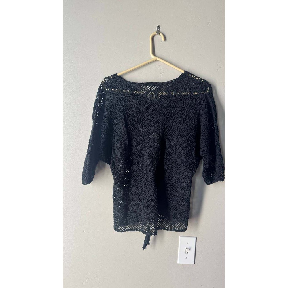 Panella Handmade Crochet Vintage Top S Peasant Y2K Beach Boho Euro SummerCotton - Picture 2 of 6